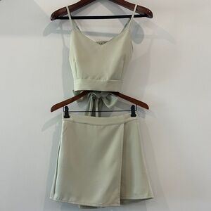 Sage Green Crop Top with Skort